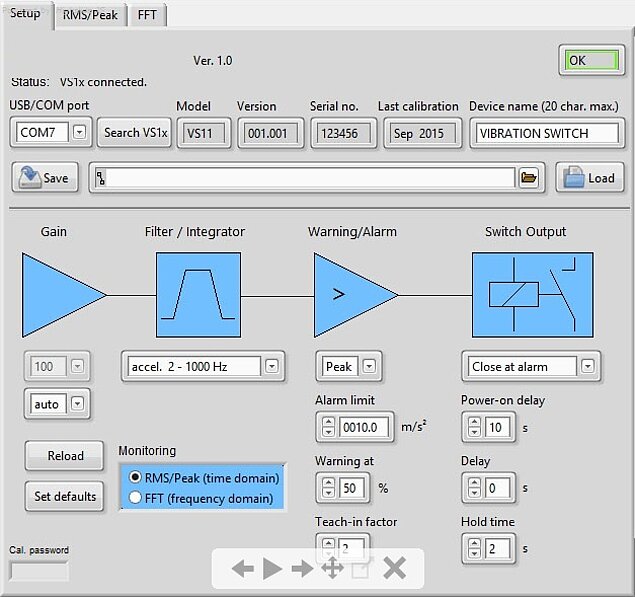 Signalanalyse für Schwingungsschalter mit smarten Funktionen