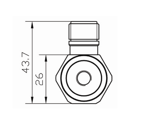 Zeichnung Draufsicht Beschleunigungssensor mit radialem Abgang